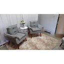 Ver imagem 4 de Kit 02 Poltrona Decorativa Opala Suede Cinza Claro -Pandora Decor