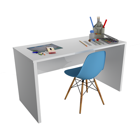 Kit Infantil Rack Mesa e Cadeira Eiffel Azul 100% Mdf Woodcore