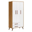 Ver imagem 5 de Berço Americano 3820 e Guarda Roupa 3830 Q Encanto Retrô Freijó Toq Branco Acetinado - Qmovi