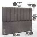 Ver imagem 3 de Cabeceira Cama Box King 195 cm Dália W01 Linho Cinza Escuro - Lyam Decor