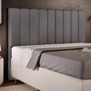 Ver imagem 1 de Cabeceira Cama Box King 195 cm Dália W01 Linho Cinza Escuro - Lyam Decor