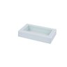 Bandeja Lavabo Banheiro Vidro Branco Luxo 25X15 - 5