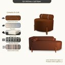 Ver imagem 2 de Kit Sofá e Poltrona Remi Orgânica Elegante Moderno para Sala Estúdio Linho Trento