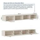 Ver imagem 5 de Rack com Painel Liso TV até 86 Polegadas Planejado 320x250cm Aruá CabeCasa MadeiraOriginals Marrom/Off White