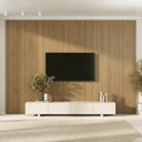 Ver imagem 1 de Rack com Painel Liso TV até 86 Polegadas Planejado 320x250cm Aruá CabeCasa MadeiraOriginals Marrom/Off White