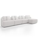 Ver imagem 2 de Sofá 5 Lugares com Chaise Direito Sala Living 388cm Arlo F04 Bouclê Branco - Lyam Decor