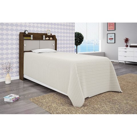 Cabeceira box Solteiro 0,88cm Elisa Malbec ou Malbec/Off White - Framar Móveis
