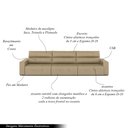 Ver imagem 3 de Sofá Retrátil 4 Lugares 284cm 3 Módulos Nero com USB Couro Bege G52 - Gran Belo