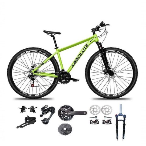 Bicicleta Aro 29 Absolute Nero 5 Kit 2x9 Gta Sunrun Freio Disco K7 Pedivela 24-38d Garfo com Trava