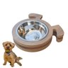 Comedouro Elevado Pet Cachorro Mdf Au - Au - Inox - 1