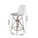 Ver imagem 3 de Jogo Mesa Bistrô Eames Branca 60Cm 3 Banquetas Branca Base Ferro Cobre - Cor: Branco