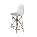 Ver imagem 5 de Jogo Mesa Bistrô Eames Branca 60Cm 3 Banquetas Branca Base Ferro Cobre - Cor: Branco