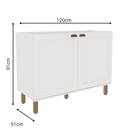 Ver imagem 2 de Balcão Cozinha 120 cm 2 Pts Iluminata Branco sem Tampo