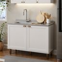 Ver imagem 3 de Balcão Cozinha 120 cm 2 Pts Iluminata Branco sem Tampo