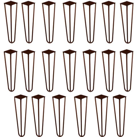 Kit 20 Pés de Metal 30 CM Hairpin Legs Mesa de Canto Rack e Puffs Bronze