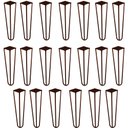Ver imagem 1 de Kit 20 Pés de Metal 30 CM Hairpin Legs Mesa de Canto Rack e Puffs Bronze