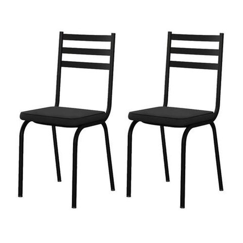 Kit com 2 Cadeiras de Jantar em Aço Tubular 118 Sf Preto - Movelpolo