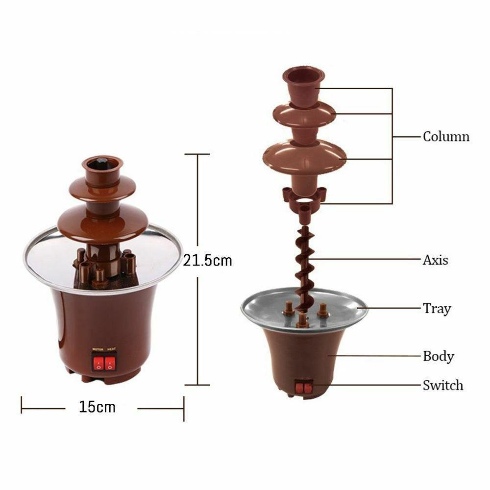 Mini Fonte Cascata de Chocolate Derretimento Aquecimento - 3