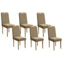 Ver imagem 1 de Cadeira Sala de Jantar 2cad153ea Kit 6 Un Eucalipto/veludo Bege A036 - Kappesberg