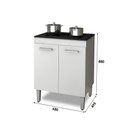 Ver imagem 2 de Balcão de Cozinha para Cooktop 4 Bocas com 2 Portas Nauru - Branco