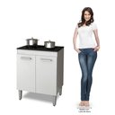 Ver imagem 4 de Balcão de Cozinha para Cooktop 4 Bocas com 2 Portas Nauru - Branco