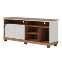 Ver imagem 7 de Rack para TV até 65 Polegadas Ripado 150 cm Rodízio Colibri Freijó/Off White Jurerê
