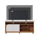 Ver imagem 4 de Rack para TV até 65 Polegadas Ripado 150 cm Rodízio Colibri Freijó/Off White Jurerê