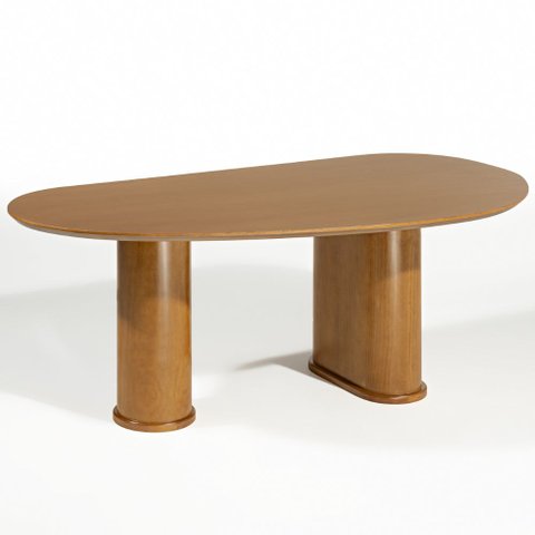 Mesa de Jantar 6 Lugares Orgânica Ourense 180x100 Cm Madeira Maciça M04 Castanho - Lyam Decor