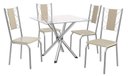Ver imagem 2 de Conjunto Sala de Jantar Mesa com 4 Cadeiras Estofadas Cromado 794 Kappesberg Crome Cromado/nude