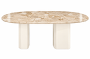 Ver imagem 1 de Mesa de Jantar Orgânica Cora 160x90 cm Base Duplo, Off White - Travertino Personal Art Design