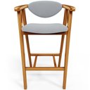 Ver imagem 6 de Kit 05 Banquetas Alta para Cozinha Bancada Bar Sala de Jantar Fixa Cecília L02 Suede Cinza - Lyam