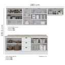Ver imagem 4 de Cozinha Modulada 7 Pecas 280 Cm Ce791 Americana Branco Calcare Henn