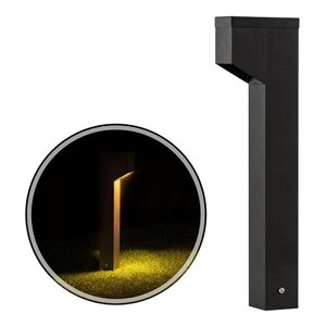 Poste Balizador Preto Luminária Jardim 1 Foco P/ Mr11 St2766