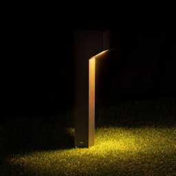 Poste Balizador Preto Luminária Jardim 1 Foco P/ Mr11 St2766 - 3
