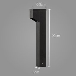 Poste Balizador Preto Luminária Jardim 1 Foco P/ Mr11 St2766 - 2