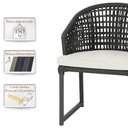 Ver imagem 4 de 1 Cadeira Noronha Aluminio Micro Pintura Preta, Tr. Telinha Corda Nautica Preta, Estofado - Branco