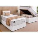 Ver imagem 1 de Cama Box com Baú Solteiro Light Physical Corano White Molas Ensacadas Courino Branco Ortobom 88cm