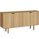 Ver imagem 2 de Aparador Buffet para Sala de Jantar 4 Portas 160cm Orgânico Nordic A03 Hanover Roble - Lyam Decor