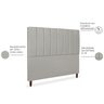 Cabeceira Estofada Cama Box Queen Carla 160cm Linho:cinza Claro - 4