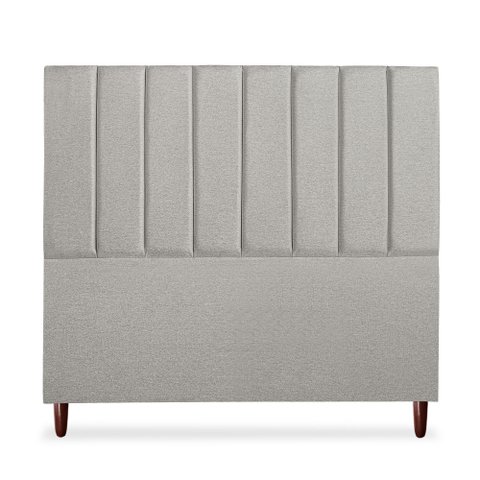Cabeceira Estofada Cama Box Queen Carla 160cm Linho:cinza Claro