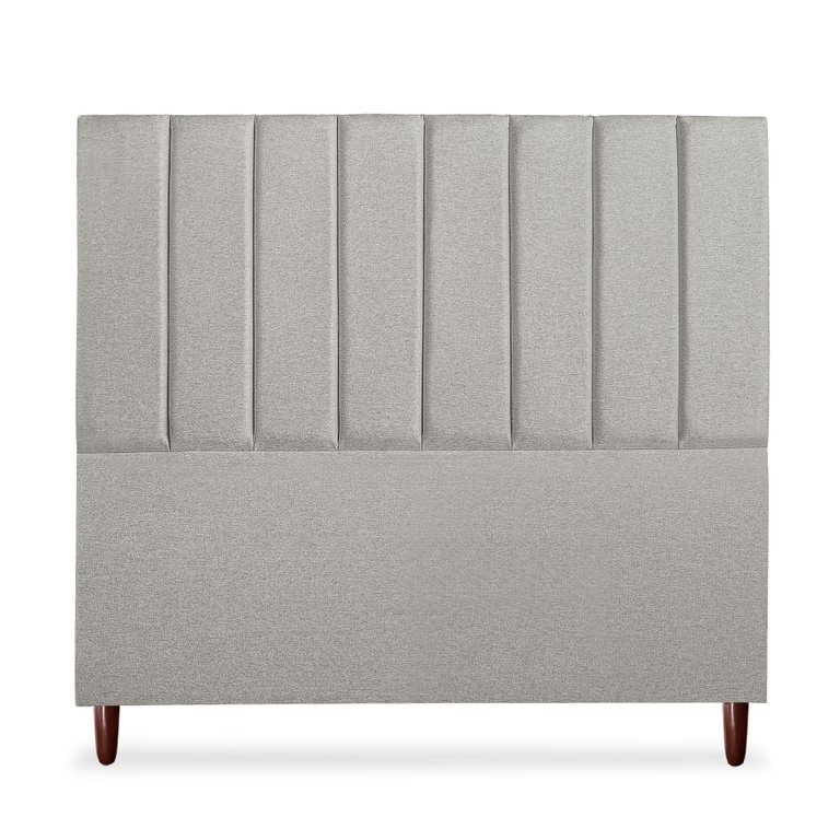 Cabeceira Estofada Cama Box Queen Carla 160cm Linho:cinza Claro