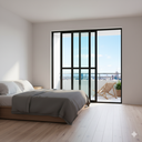 Ver imagem 1 de Porta Balcão de Alumínio Preto 2 Folhas 210x200 com Fechadura Linha 25