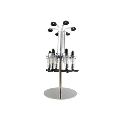 Porta Bebidas Dispenser Bar Butler Whisky Pinga Vodka Dosador Giratório Aço Inoxidável Para 6 Garraf