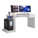 Ver imagem 3 de Mesa Gamer Escrivaninha Rubi 156,5cm Branca