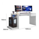 Ver imagem 4 de Mesa Gamer Escrivaninha Rubi 156,5cm Branca