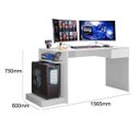Ver imagem 4 de Mesa Gamer Escrivaninha Rubi 156,5cm Branca