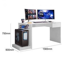 Mesa Gamer Escrivaninha Rubi 156,5cm Branca - 4