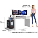 Ver imagem 5 de Mesa Gamer Escrivaninha Rubi 156,5cm Branca