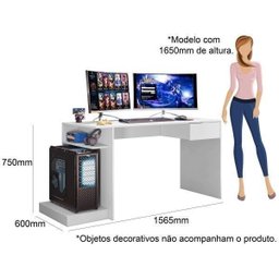 Mesa Gamer Escrivaninha 1 Gaveta Rubi - 5 Mesa Gamer Escrivaninha 1 Gaveta Rubi - 5