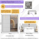 Ver imagem 3 de Guarda-roupas Casal e Cabeceira com 2 Mesas de Cabeceira e Espelhos Multimóveis Mp4328